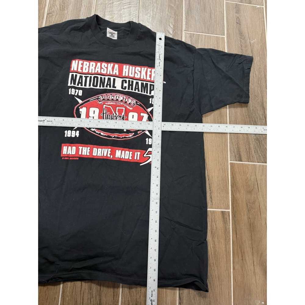 Vintage Nebraska Huskers National Champs 1997 T Shirt XXL Black NCAA Tee - Picture 5 of 5